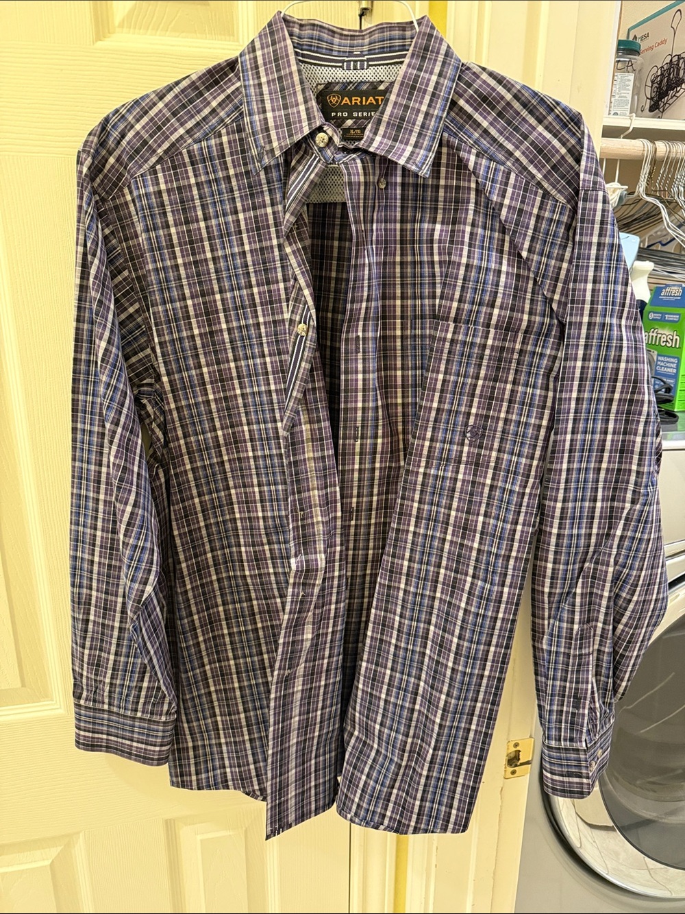 Ariat Men's Purple & Blue Plaid Button-Down Shirt